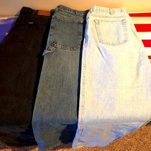 3 Pairs Total Bundle- His Men’s Jeans/ Wrangler Jeans 38W 30L